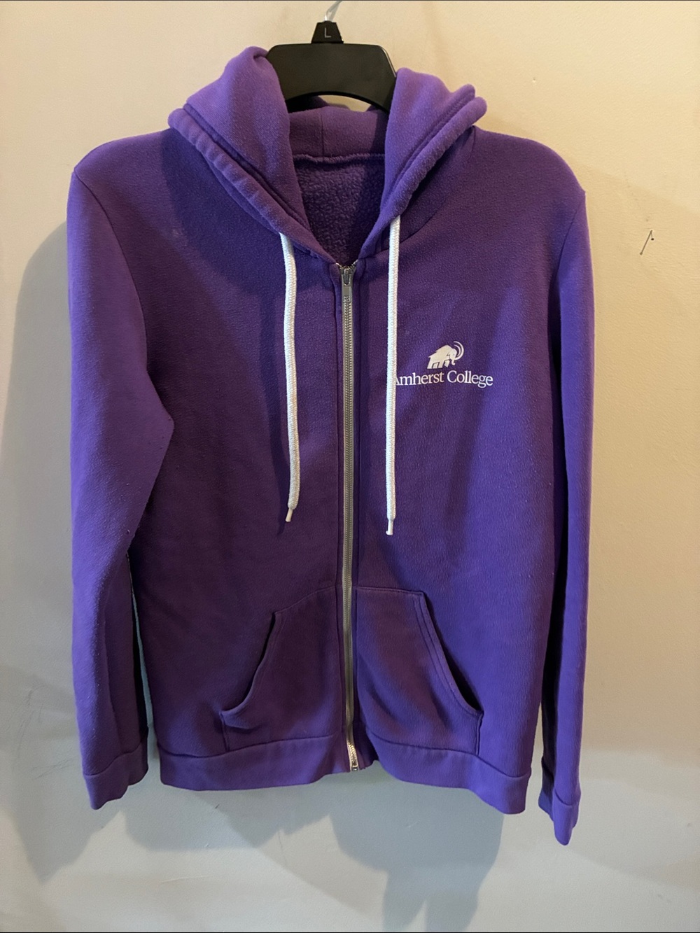 Amherst College Mammoths Purple Fleece Full Zip Hoodie Jacket Size Small Adult